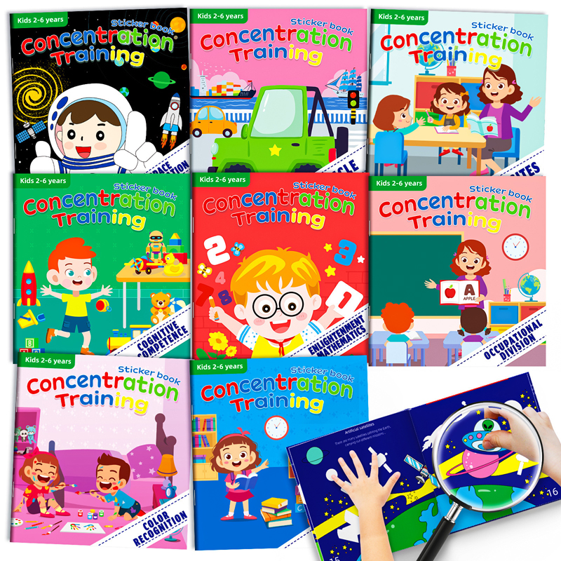 AliExpress Montessori Toys Cartoon Sticker Books Focus on Potential Development Education Sticker Toys for Children 3-6Y, view 2