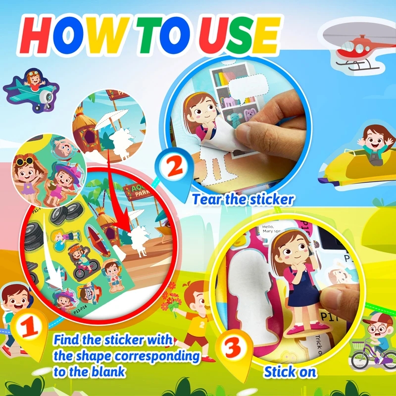 AliExpress Montessori Toys Cartoon Sticker Books Focus on Potential Development Education Sticker Toys for Children 3-6Y, view 4