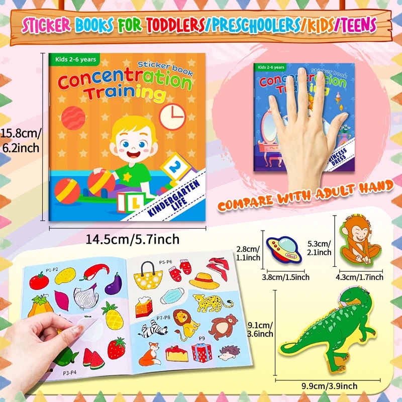 AliExpress Montessori Toys Cartoon Sticker Books Focus on Potential Development Education Sticker Toys for Children 3-6Y, view 6