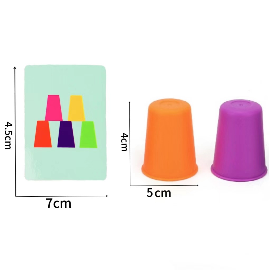 AliExpress Montessori Toys Mini Stack Cup Game With Card Educational Intellectual Enlightenment Color Cognition Logic Training Children, view 5