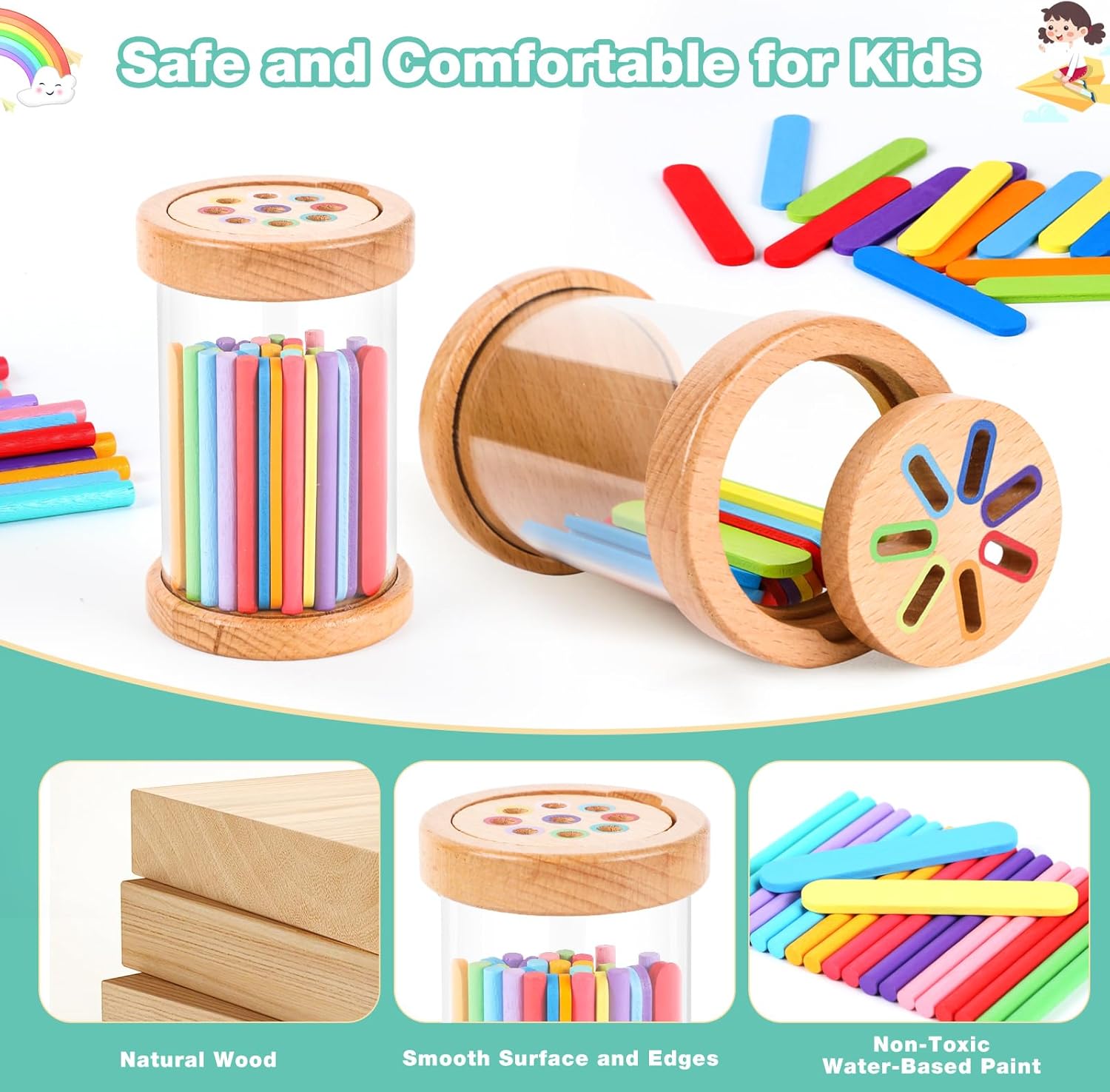 AliExpress Montessori Toys Wooden Color Sorting Toys Fine Motor Skills Sensory Matching Games Educational Kid Toys For 1-3 Year Old 3+ Gift, view 3