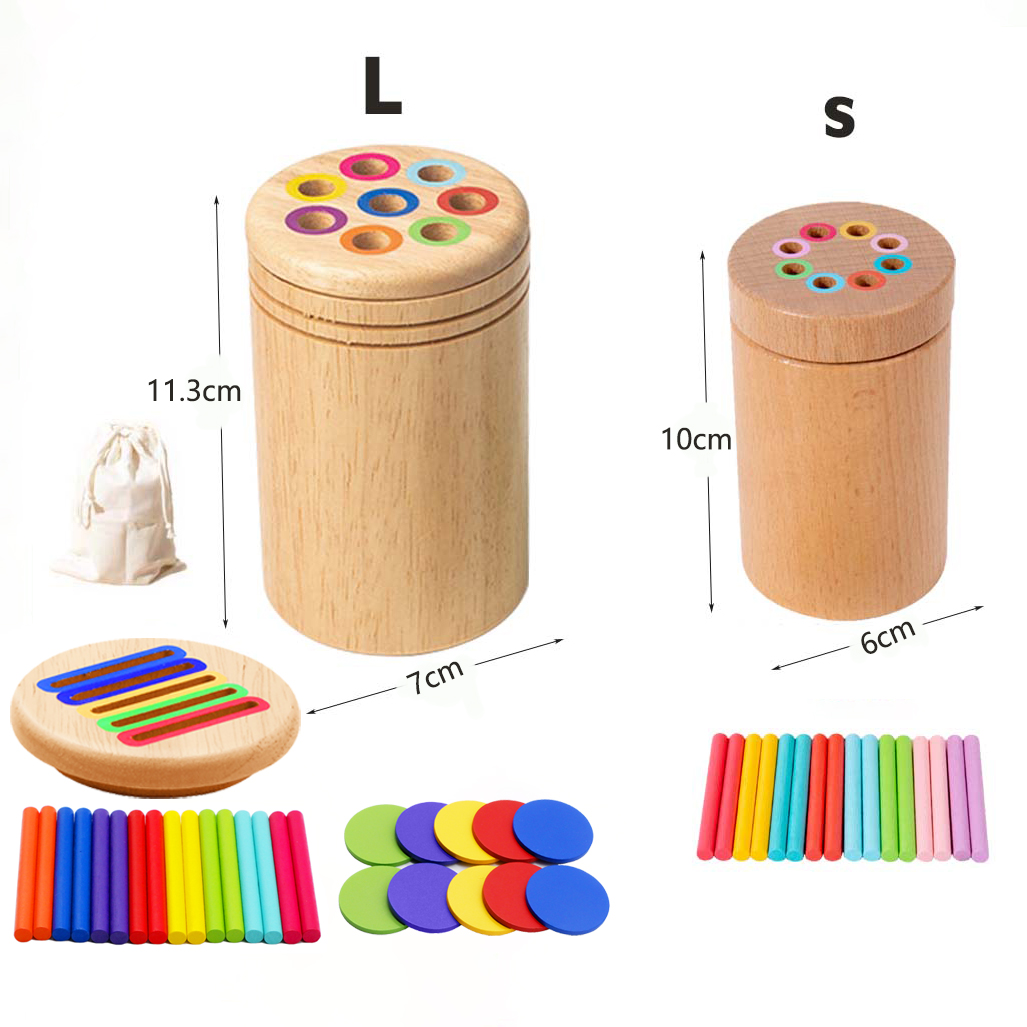 AliExpress Montessori Wooden Toys Color Sorting Fine Motor Toys Shape Matching Sensory Toys Early Educational Puzzle Toys for Toddlers, view 2