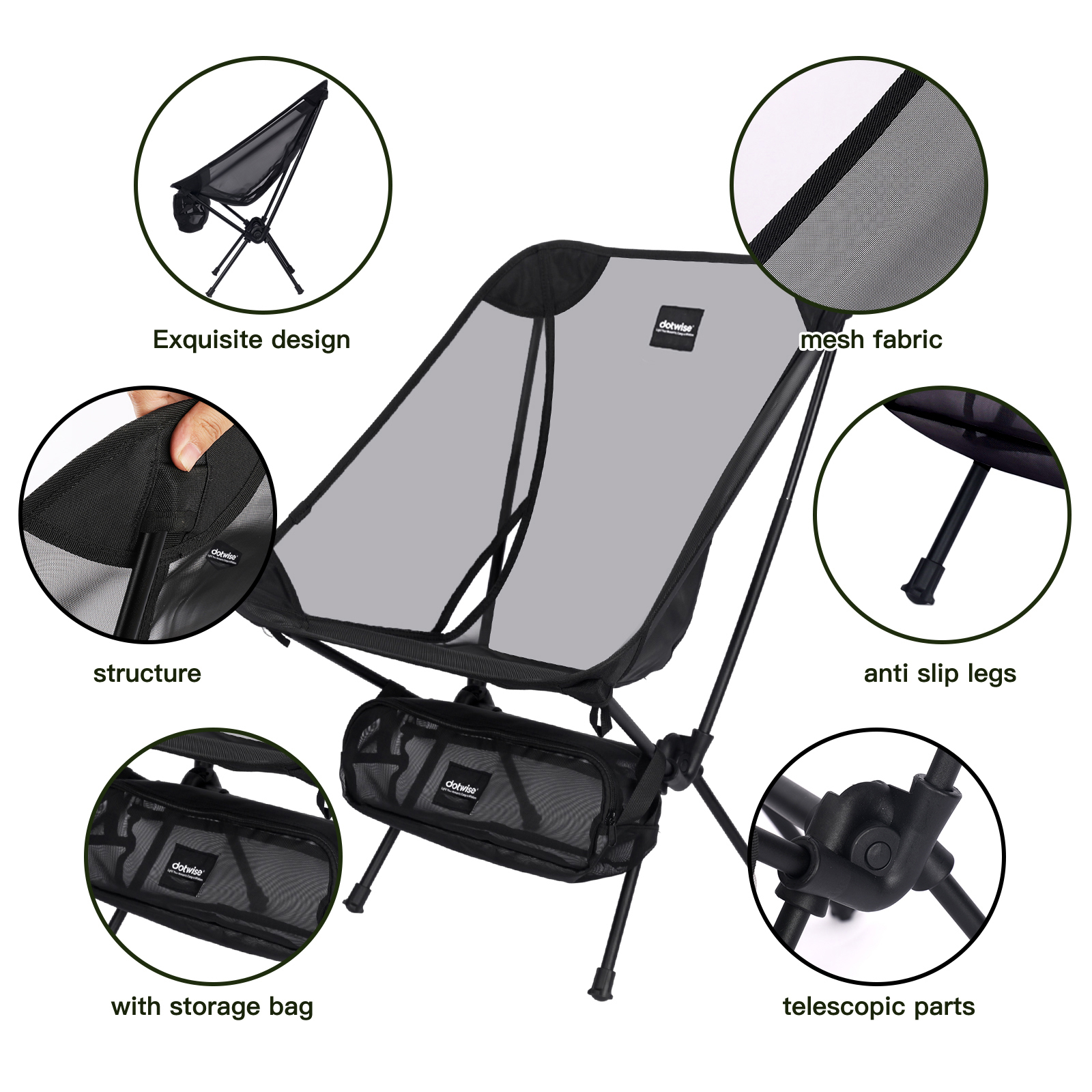 AliExpress Folding Mesh Moon Chair for Camping, view 2