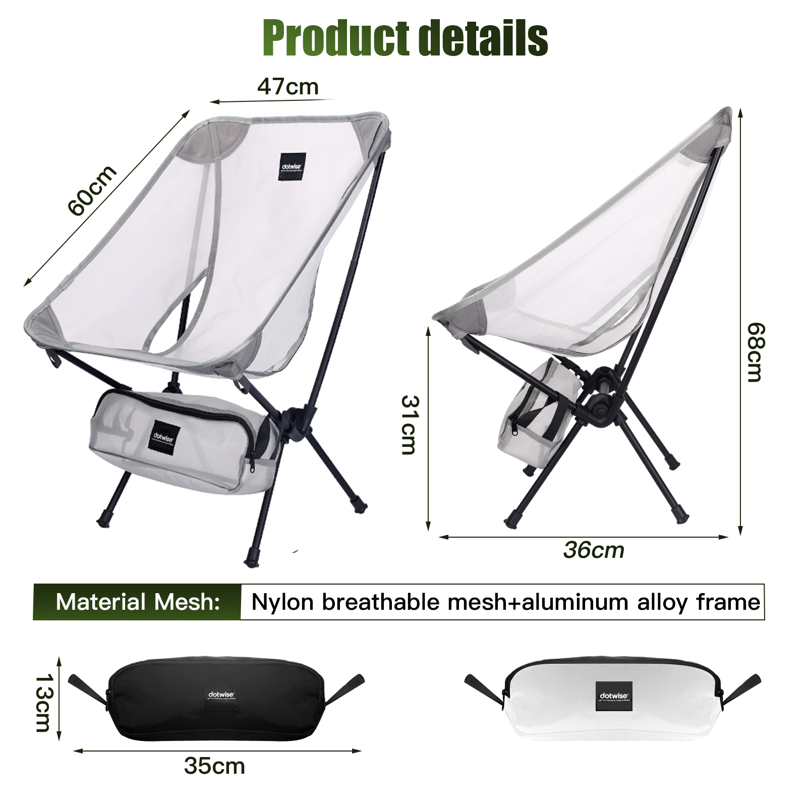 AliExpress Folding Mesh Moon Chair for Camping, view 4