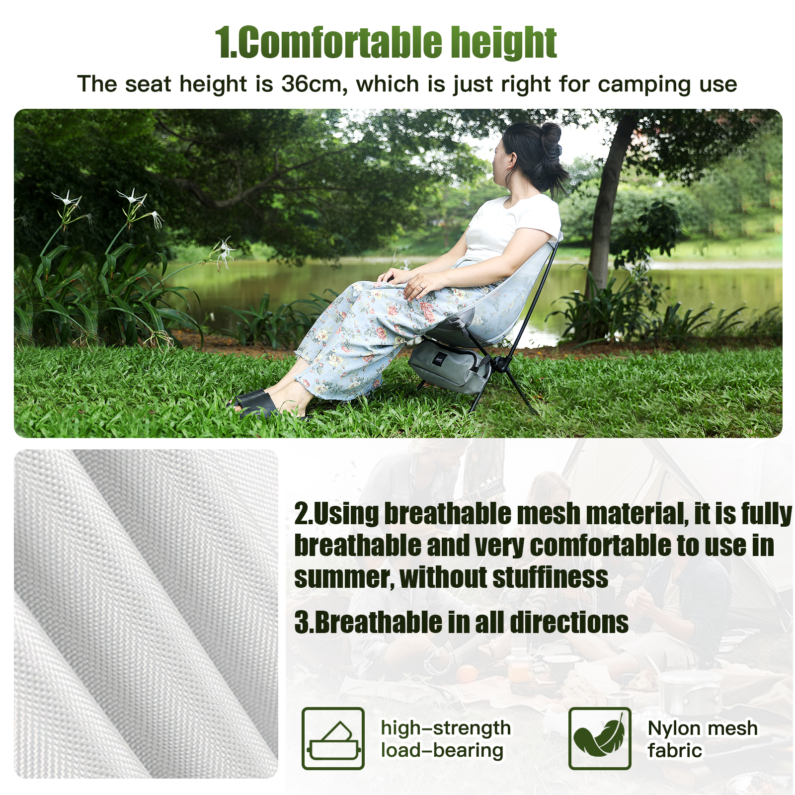 AliExpress Folding Mesh Moon Chair for Camping, view 6