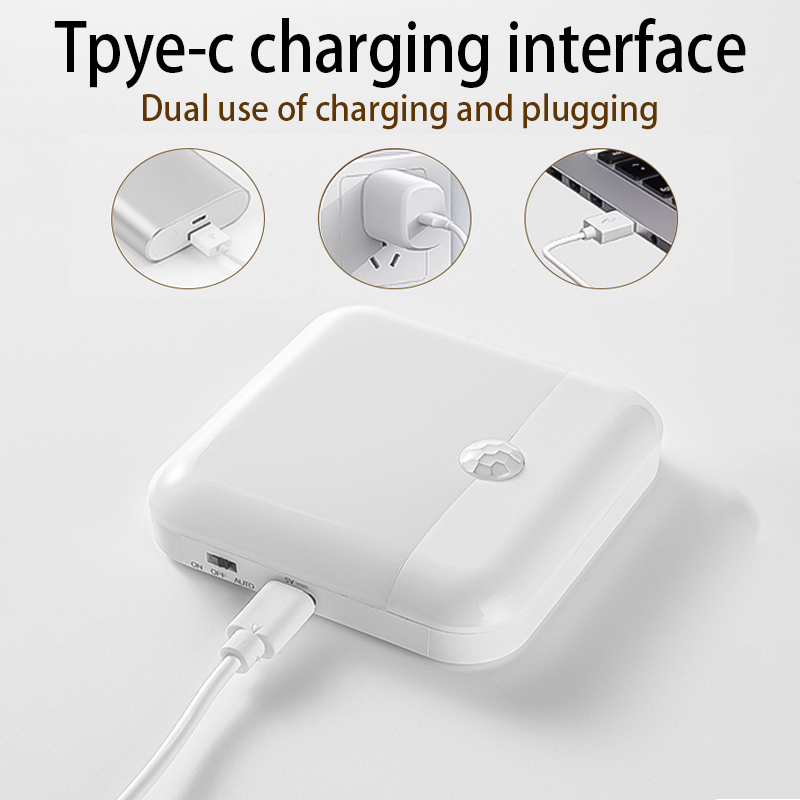 AliExpress USB-C Rechargeable Square Motion Sensor Night Light, view 4