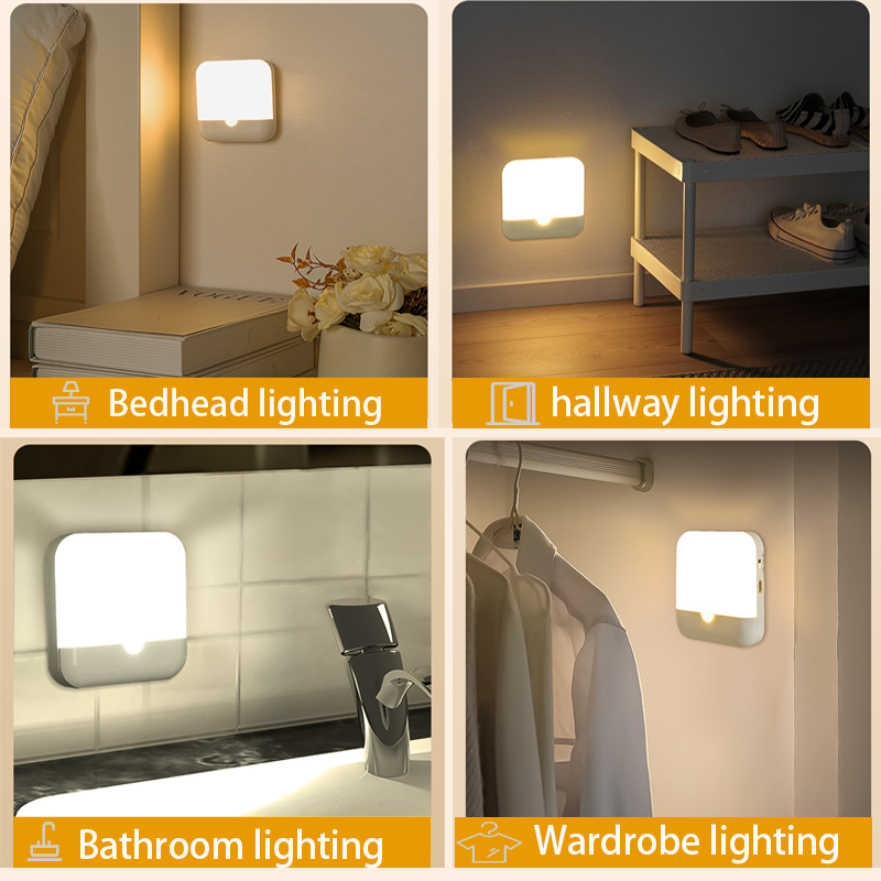 AliExpress USB-C Rechargeable Square Motion Sensor Night Light, view 6