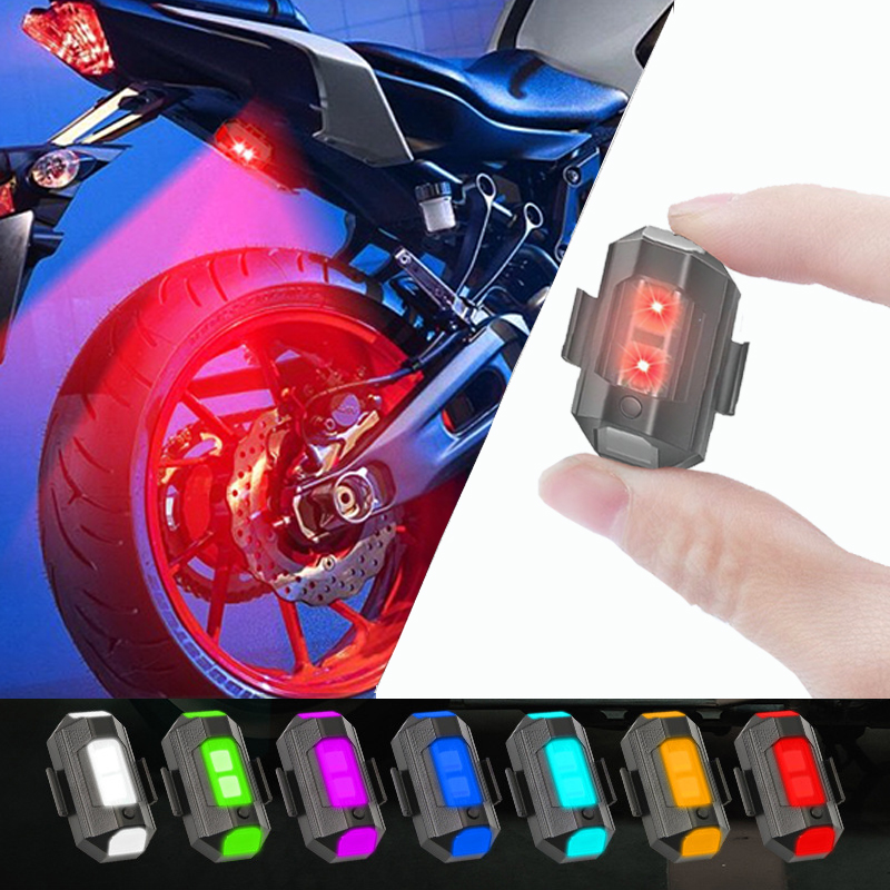 AliExpress Motorcycle Light Drone Strobe Light 7 Color Mini USB LED Anti-Collision Bike Aircraft Night Flying Flashing Warning Signal Light