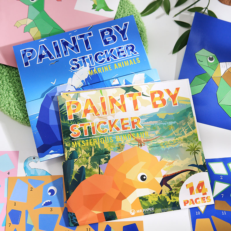 AliExpress Mr Paper 12pcs/bag Sticker Book Students' Handmade 3D Geometric Collage DIY Stickers Early Educational Stickers For Journal, view 2