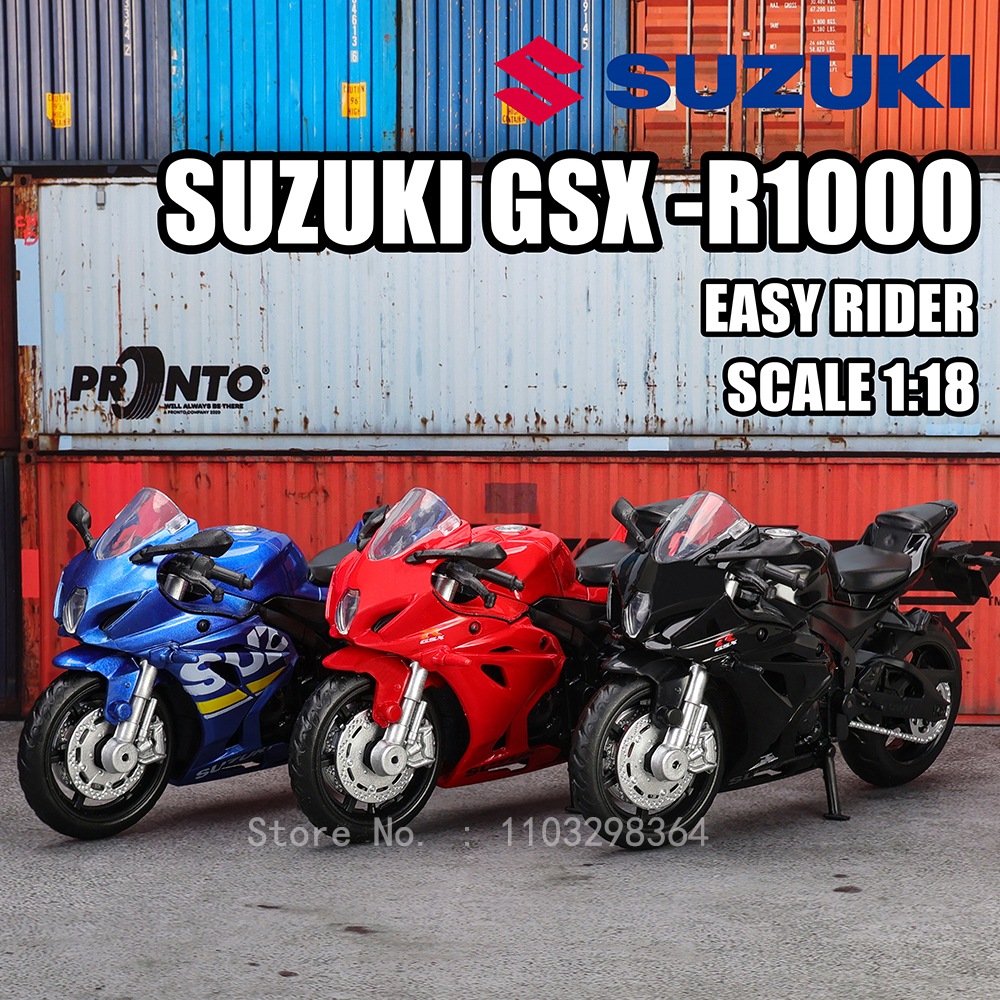 AliExpress MSZ 1:18 Suzuki GSX-R1000 YAMAHA YZF-R1 Classic Motorcycle Static Model Alloy Die Casting Car Toy Gifts, view 2