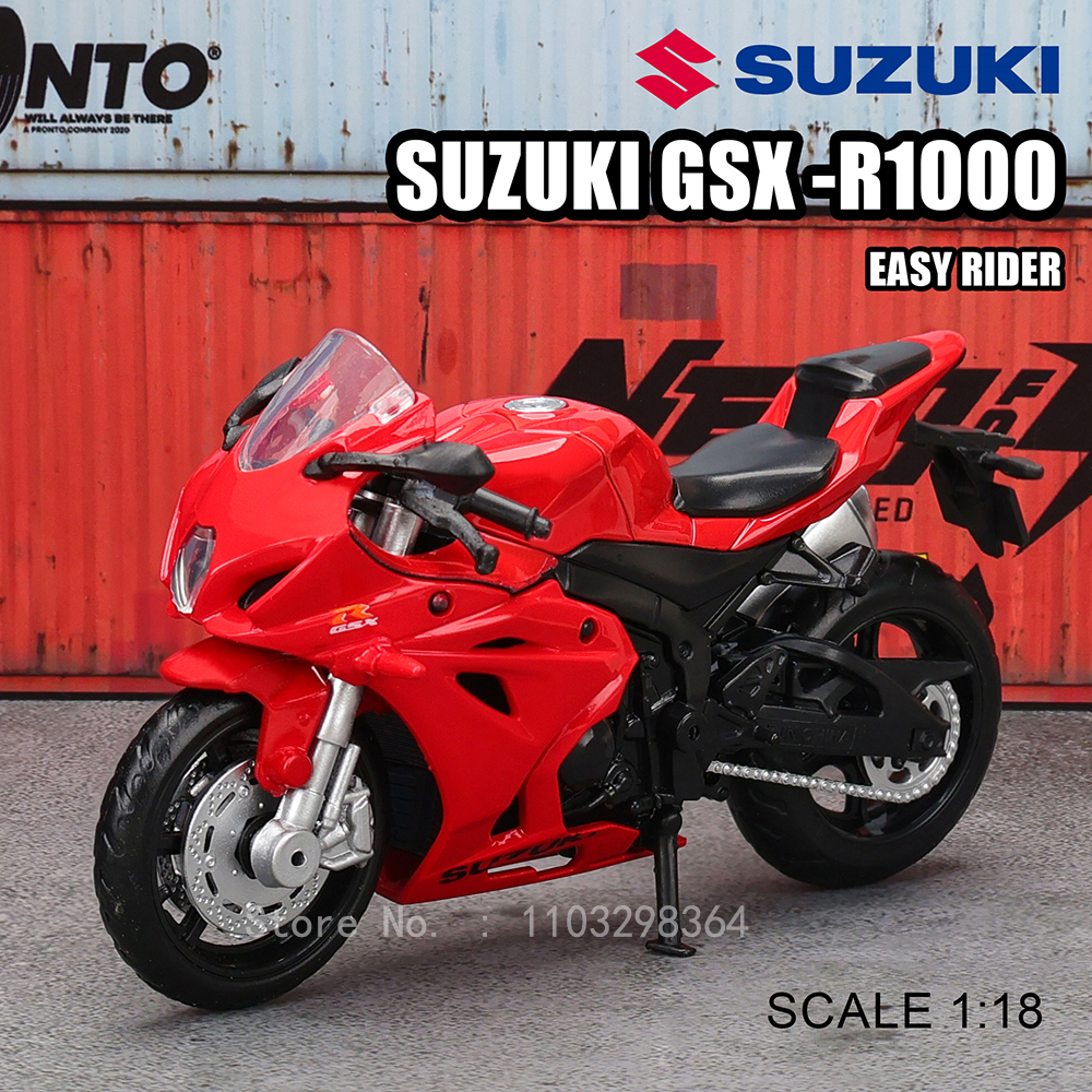 AliExpress MSZ 1:18 Suzuki GSX-R1000 YAMAHA YZF-R1 Classic Motorcycle Static Model Alloy Die Casting Car Toy Gifts, view 3