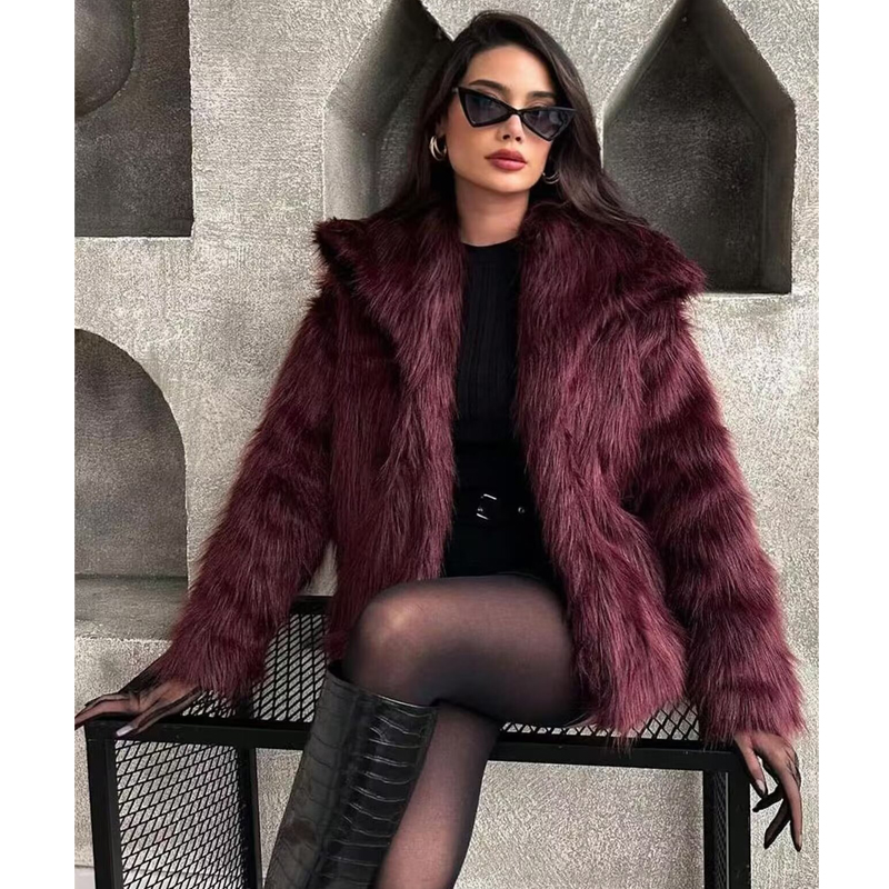 AliExpress MUJER Faux Fur Hairy Coat Woman Warm Winter Fluffy Coat Women New Plush Jackets for Women Outerwears Luxury Women's Teddy Coats, view 6