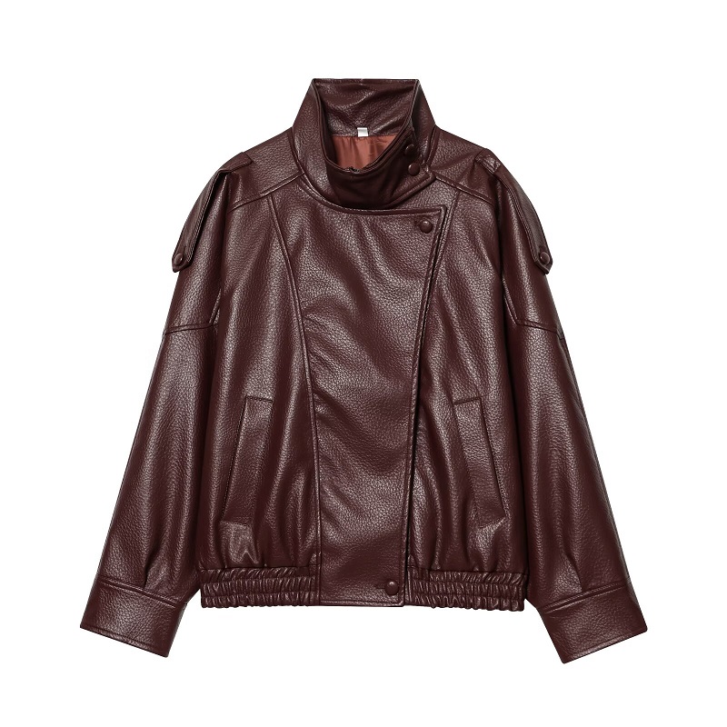 AliExpress MUJER Faux Leather Jackets for Women Oversize Women's Bomber Jacket Fashion Winter Womens Coats Outerwears Demi-season Jackets, view 3