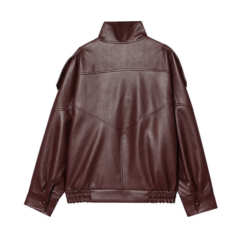 AliExpress MUJER Faux Leather Jackets for Women Oversize Women's Bomber Jacket Fashion Winter Womens Coats Outerwears Demi-season Jackets, view 4