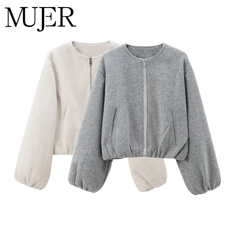 AliExpress MUJER Fleece Bomber Jackets for Women Soft Zipper Woman's Sports Jacket Casual Cropped Jacket Women Long Sleeve Coats Outerwears, view 4