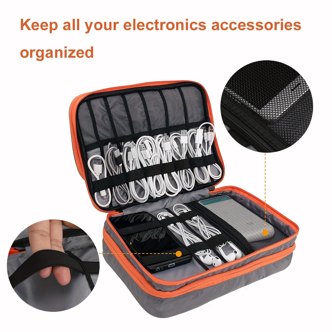 AliExpress Multi-Layer Travel Cable Storage Organizer Bag, view 4