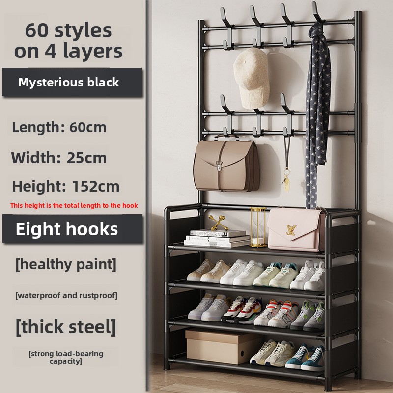 AliExpress Multi-layer Door-mounted Shoe Hat Rack - Simple Assembly Household Integrated Multi-functional Storage Cabinet for Home Use, view 4