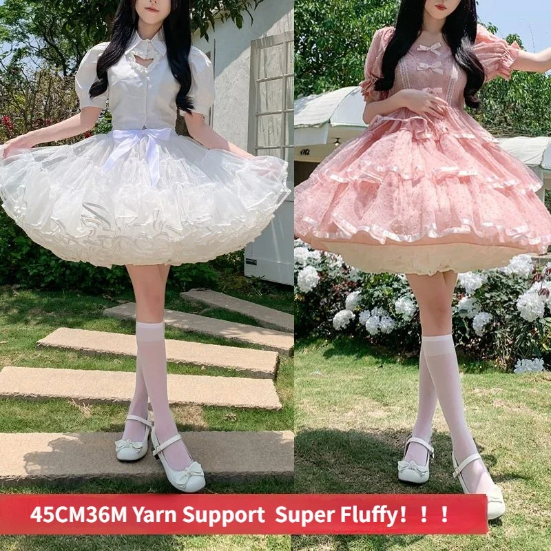AliExpress Multi-layer Ruffled Petticoats For Women Fluffy Bubble Skirt Crinoline Underskirt No Hoop Boneless Lolita Puffy Skirt Mini Skirt, view 4