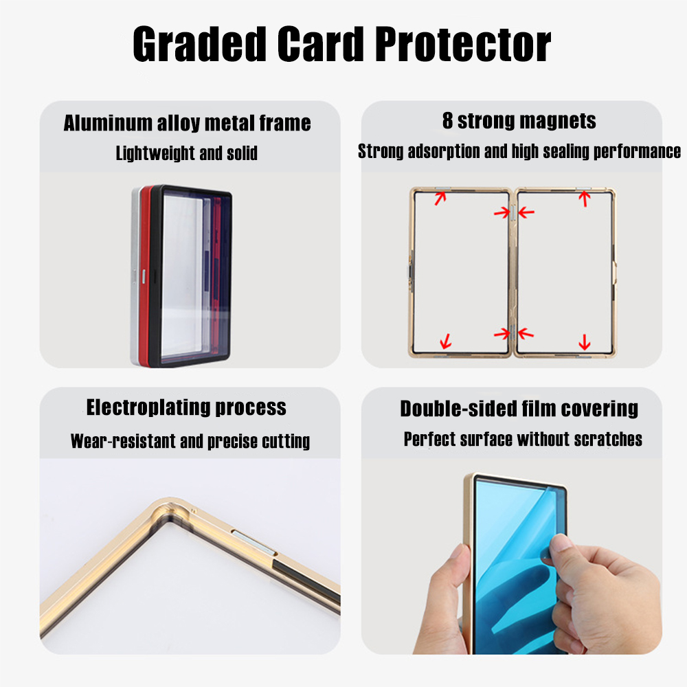 AliExpress Multicolor Aluminum Alloy Graded Card Protect Cases For PSA CGC BGS Graded Cards, Scratch Resistant Trading Card Holder, view 3