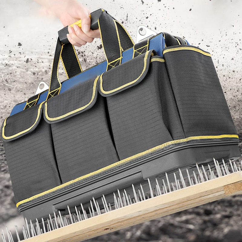 AliExpress Multifunctional 13in-23inch Tool Bag Thicken Big Capacity Waterproof Wear-Resistant Toolkit MultiPocket Electrician Storage Bag, view 2
