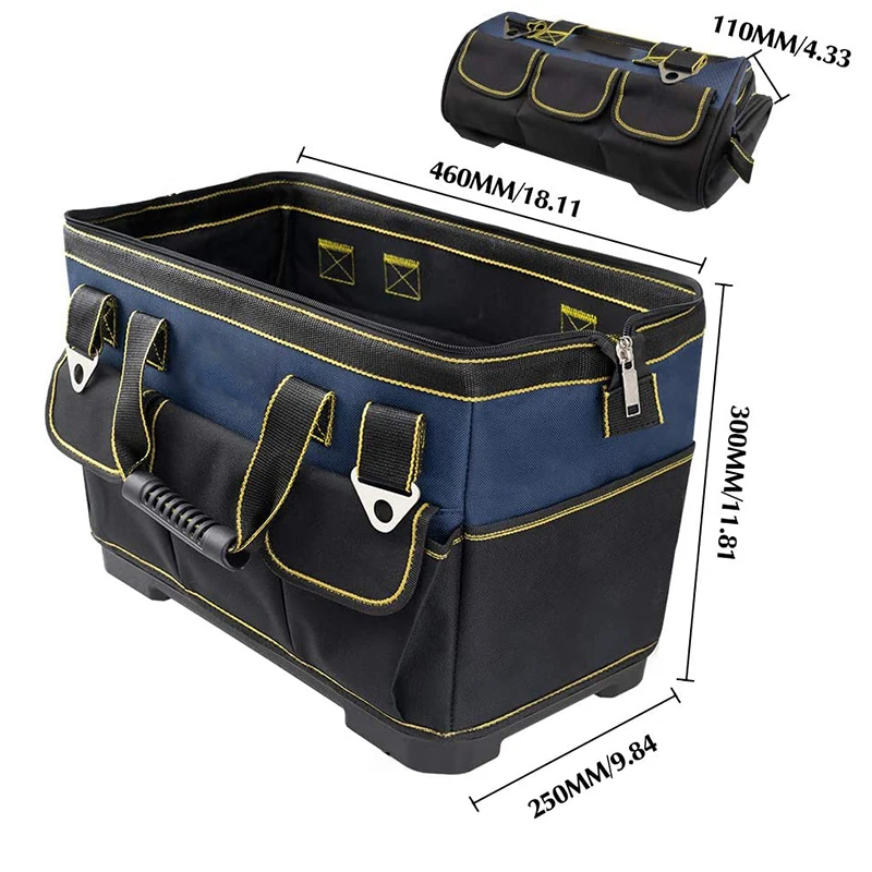 AliExpress Multifunctional 13in-23inch Tool Bag Thicken Big Capacity Waterproof Wear-Resistant Toolkit MultiPocket Electrician Storage Bag, view 3