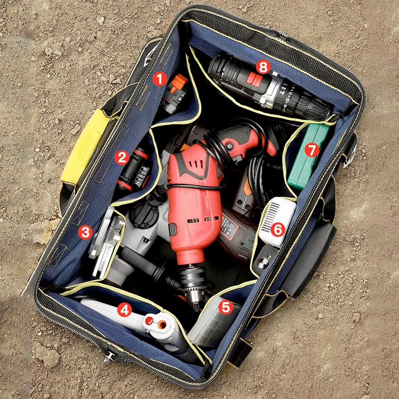 AliExpress Multifunctional 13in-23inch Tool Bag Thicken Big Capacity Waterproof Wear-Resistant Toolkit MultiPocket Electrician Storage Bag, view 4