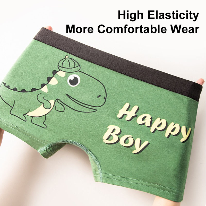 AliExpress Multipack Dinosaur Pattern Athflow Style Boys Boxer Briefs Cotton Kids Boxers Breathable Children Underwear For 3-12 Years Old, view 3