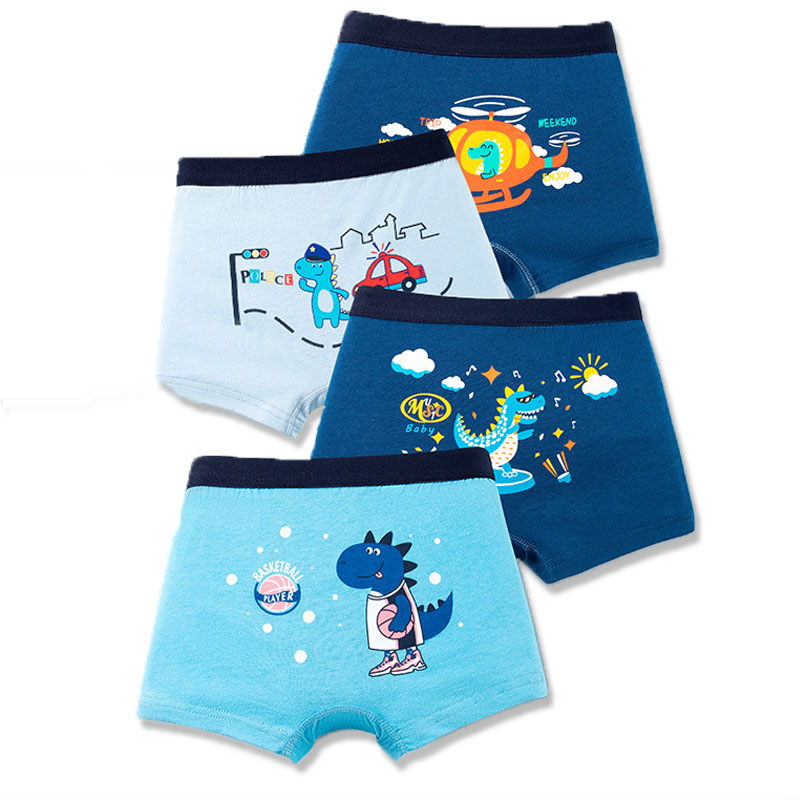 AliExpress Multipack Dinosaur Pattern Athflow Style Boys Boxer Briefs Cotton Kids Boxers Breathable Children Underwear For 3-12 Years Old, view 6