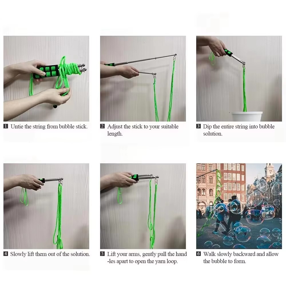 AliExpress Multiple combinations Outdoor Party Toy show Performance Props Bubble Rope Scalable Bubble Stick Bubble Circle Performance Props, view 3