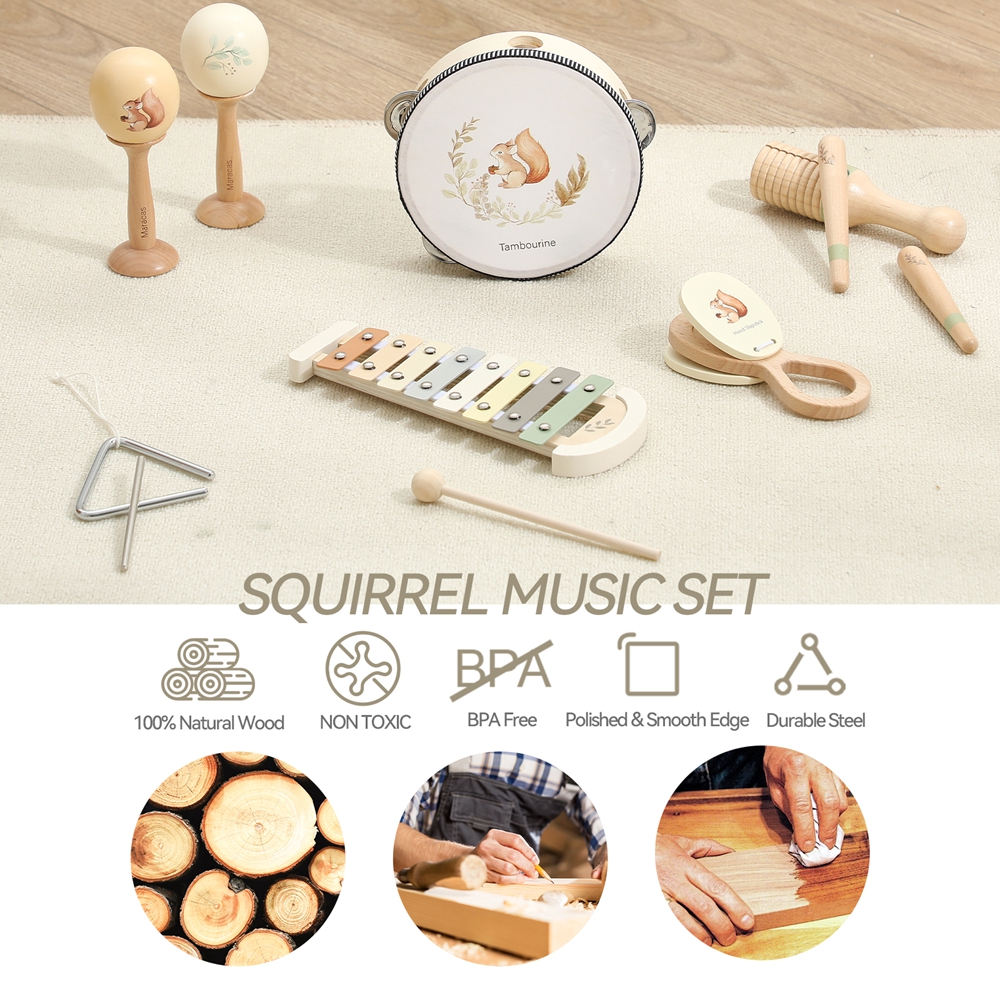 AliExpress Musical Instruments Montessori Music Baby 0 12 Months Toys Drum Xylophone Kids Early Educational Wooden Instruments Baby Toys, view 2