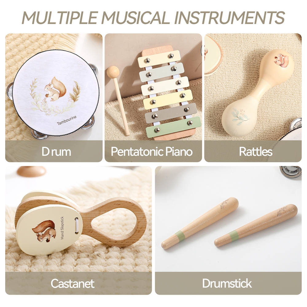 AliExpress Musical Instruments Montessori Music Baby 0 12 Months Toys Drum Xylophone Kids Early Educational Wooden Instruments Baby Toys, view 6