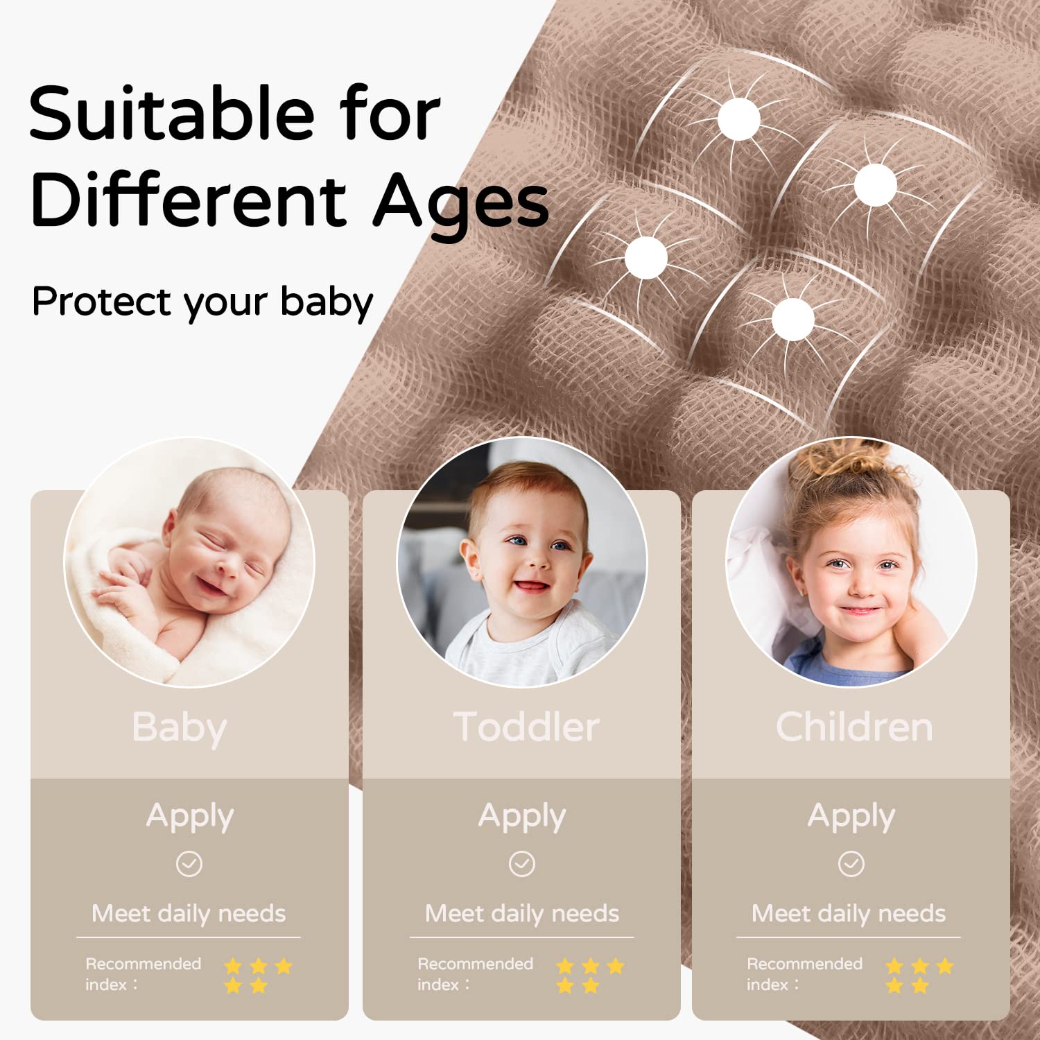 AliExpress Muslin Hooded Baby Towels, 100% Cotton, Ultra-Soft & Absorbent Baby Bath Towels with Hood for Newborn & Infant, view 5