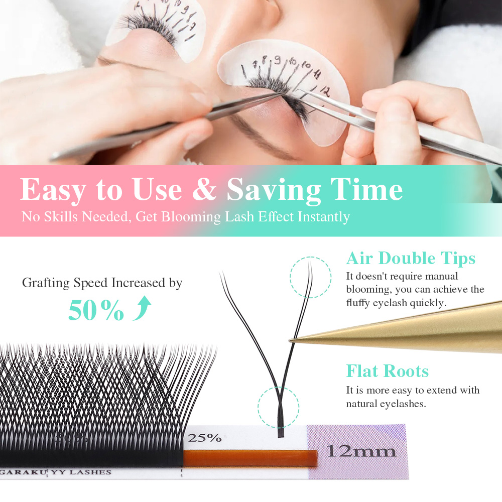 AliExpress NAGARAKU Premade YY Lash Fans (10 Cases), view 4