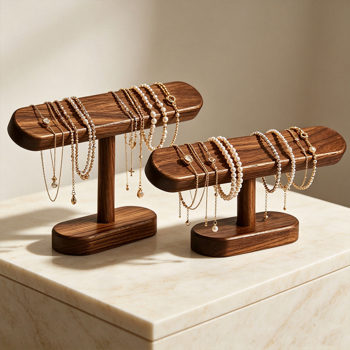 AliExpress Natural Wood T-Bar Jewelry Display Stand, view 4