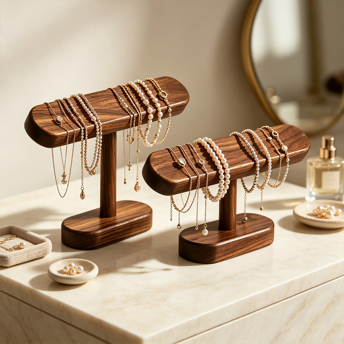 AliExpress Natural Wood T-Bar Jewelry Display Stand, view 5