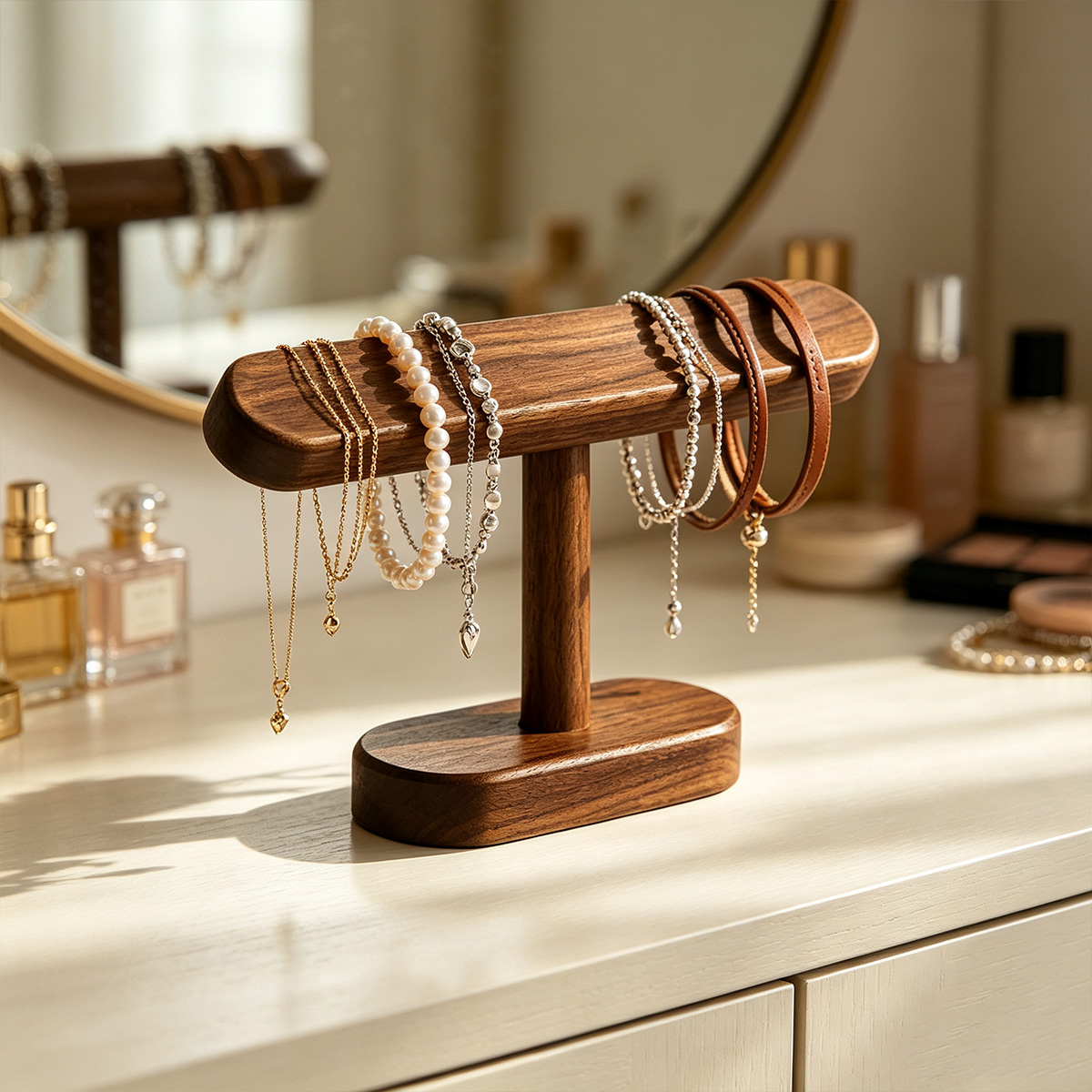 AliExpress Natural Wood T-Bar Jewelry Display Stand, view 6