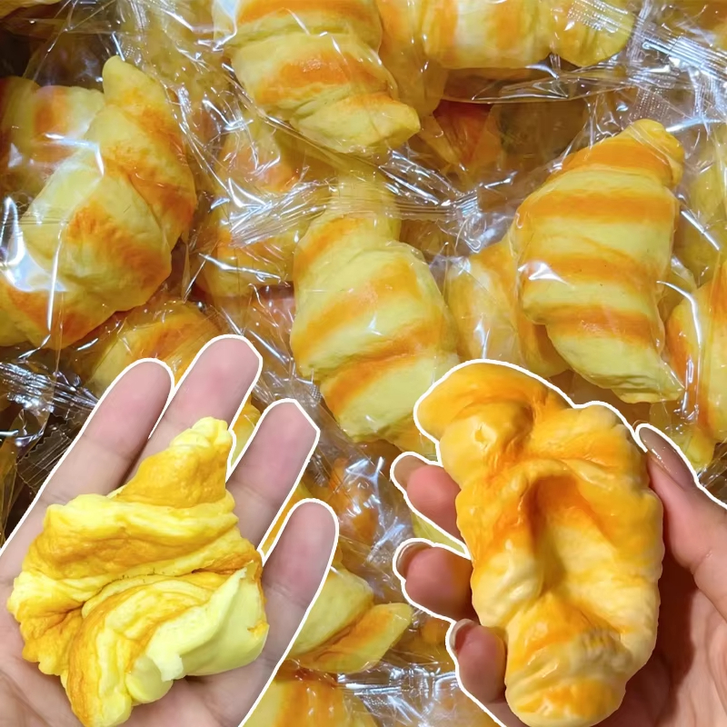 AliExpress New 1 2 3Pcs Simulation Croissant Bread Squishy Toy Slow Rising Sticky Squeeze Fidget Toy Stress Relief Creative Gifts 2027