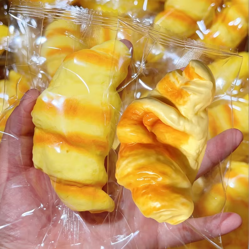 AliExpress New 1 2 3Pcs Simulation Croissant Bread Squishy Toy Slow Rising Sticky Squeeze Fidget Toy Stress Relief Creative Gifts 2027, view 4