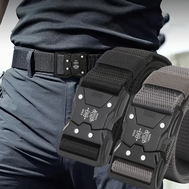 AliExpress New 1pcs Versatile Men's Tactical Belts - Durable, Adjustable Design - for Outdoor Hunting & Sports Enthusiasts Men Belt
