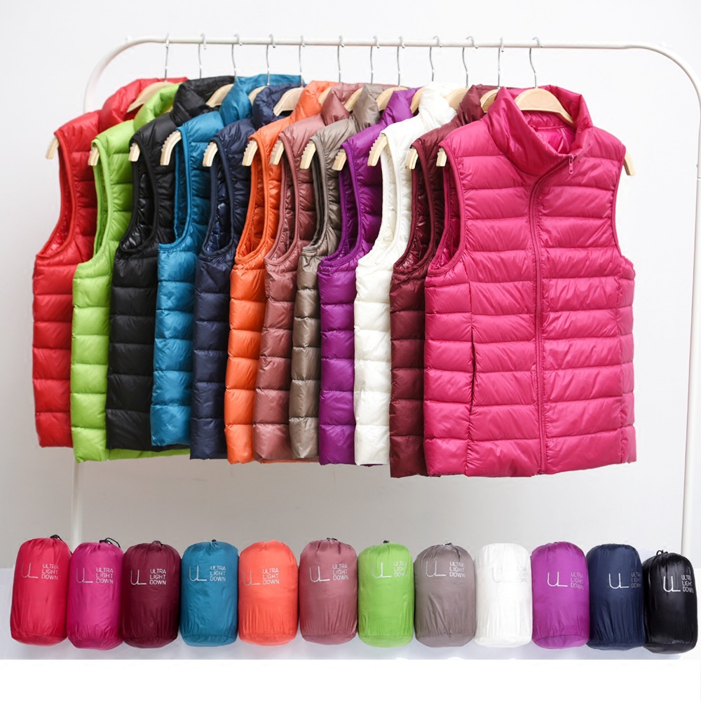 AliExpress New 2026 Women Women Ultra Light Down Vests Slim Sleeveless Jacket Portable Girl Lightweight Windproof Waistcoat