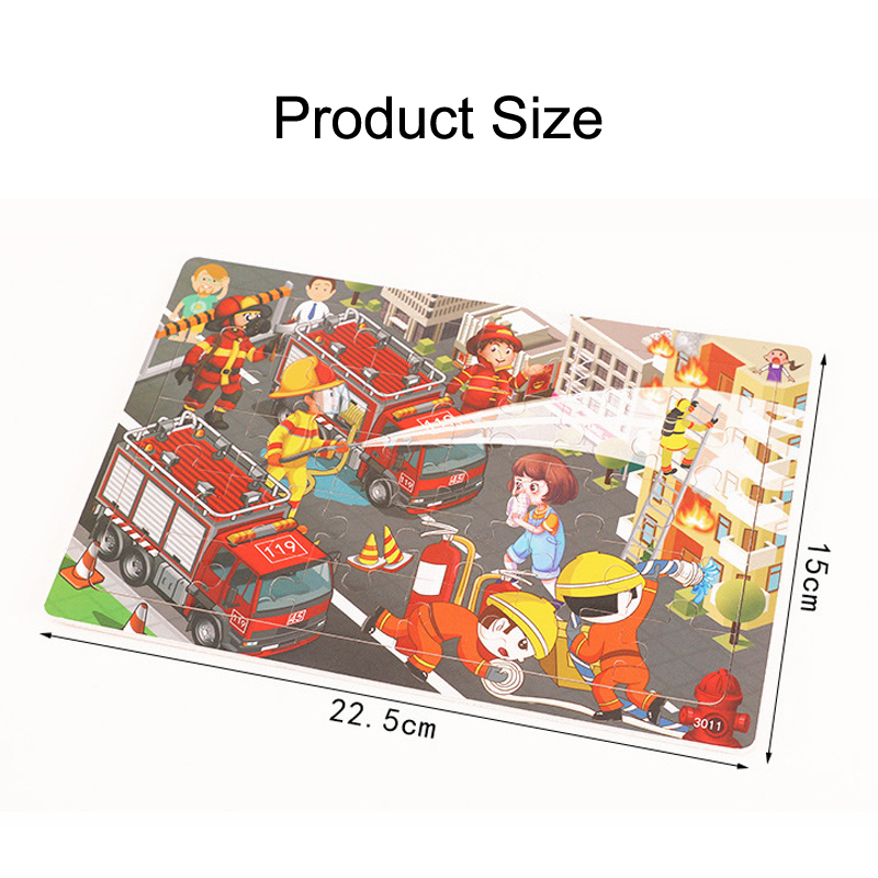 AliExpress New 30 Pieces Wooden Puzzles Cartoon Animal Traffic Tangram Wood 3d Puzzle Montessori Educational Toys for Children Gifts, view 6