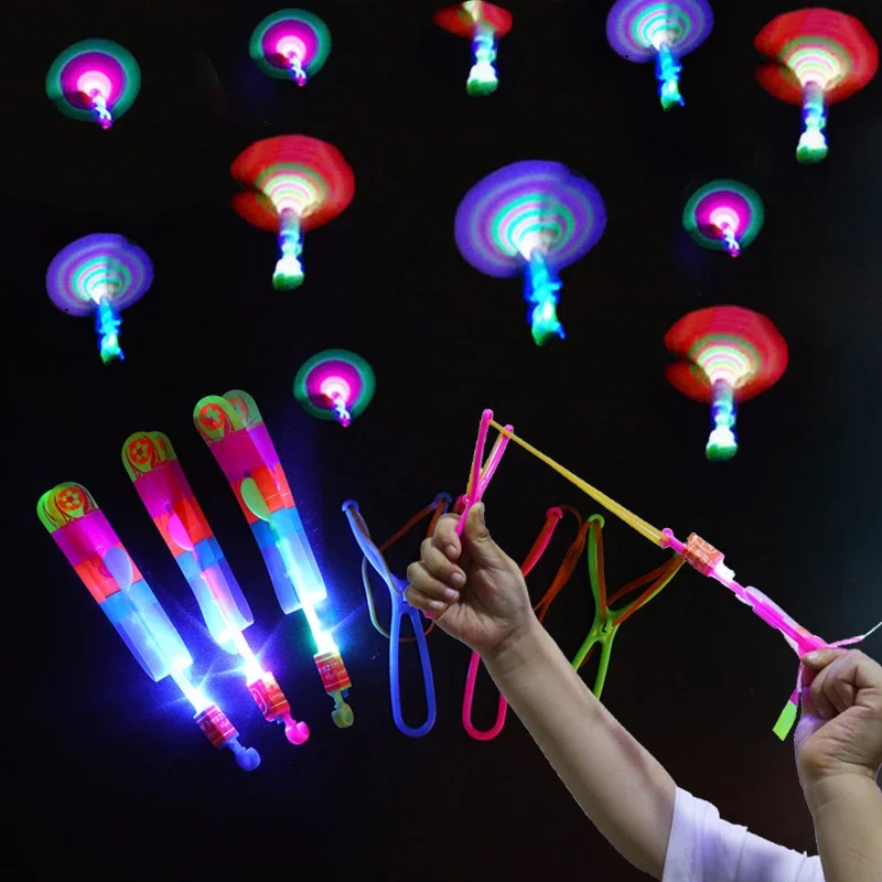 AliExpress New 50/30/10/5/1Pc Amazing Light Toy Arrow Rocket Helicopter Flying LED Light Toys Party Fun Best Gifts Rubber Band Catapult, view 2