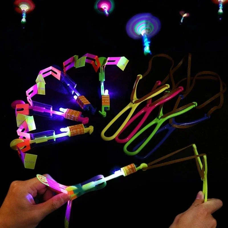 AliExpress New 50/30/10/5/1Pc Amazing Light Toy Arrow Rocket Helicopter Flying LED Light Toys Party Fun Best Gifts Rubber Band Catapult, view 4