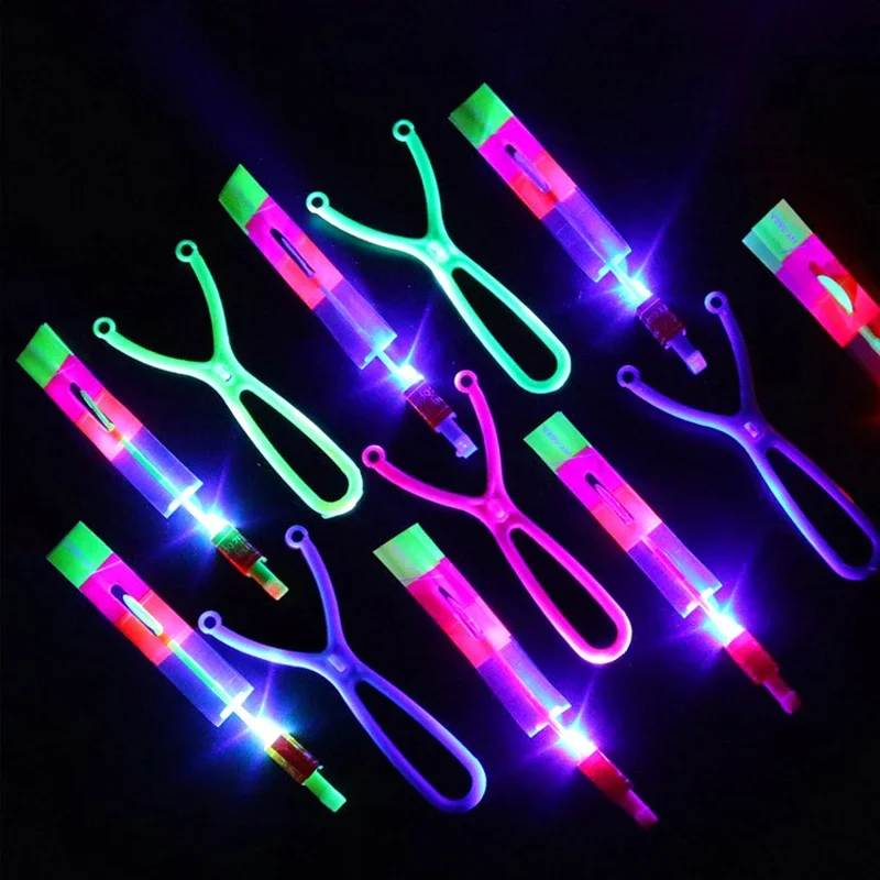 AliExpress New 50/30/10/5/1Pc Amazing Light Toy Arrow Rocket Helicopter Flying LED Light Toys Party Fun Best Gifts Rubber Band Catapult, view 6