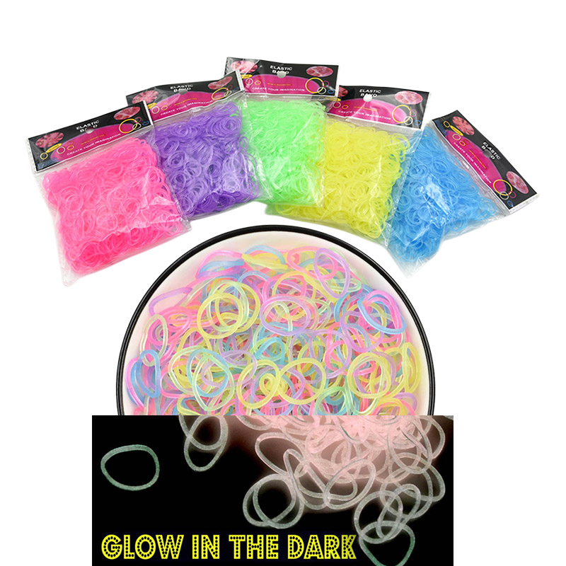 AliExpress NEW 600pcs Fluorescence Glow Bracelets Making Supplies DIY Rubber Loom Bands Wrist Necklaces for Girls Party Supplies Boy Toys