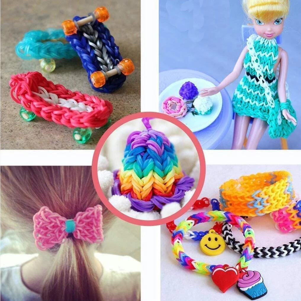 AliExpress NEW 600pcs Fluorescence Glow Bracelets Making Supplies DIY Rubber Loom Bands Wrist Necklaces for Girls Party Supplies Boy Toys, view 3