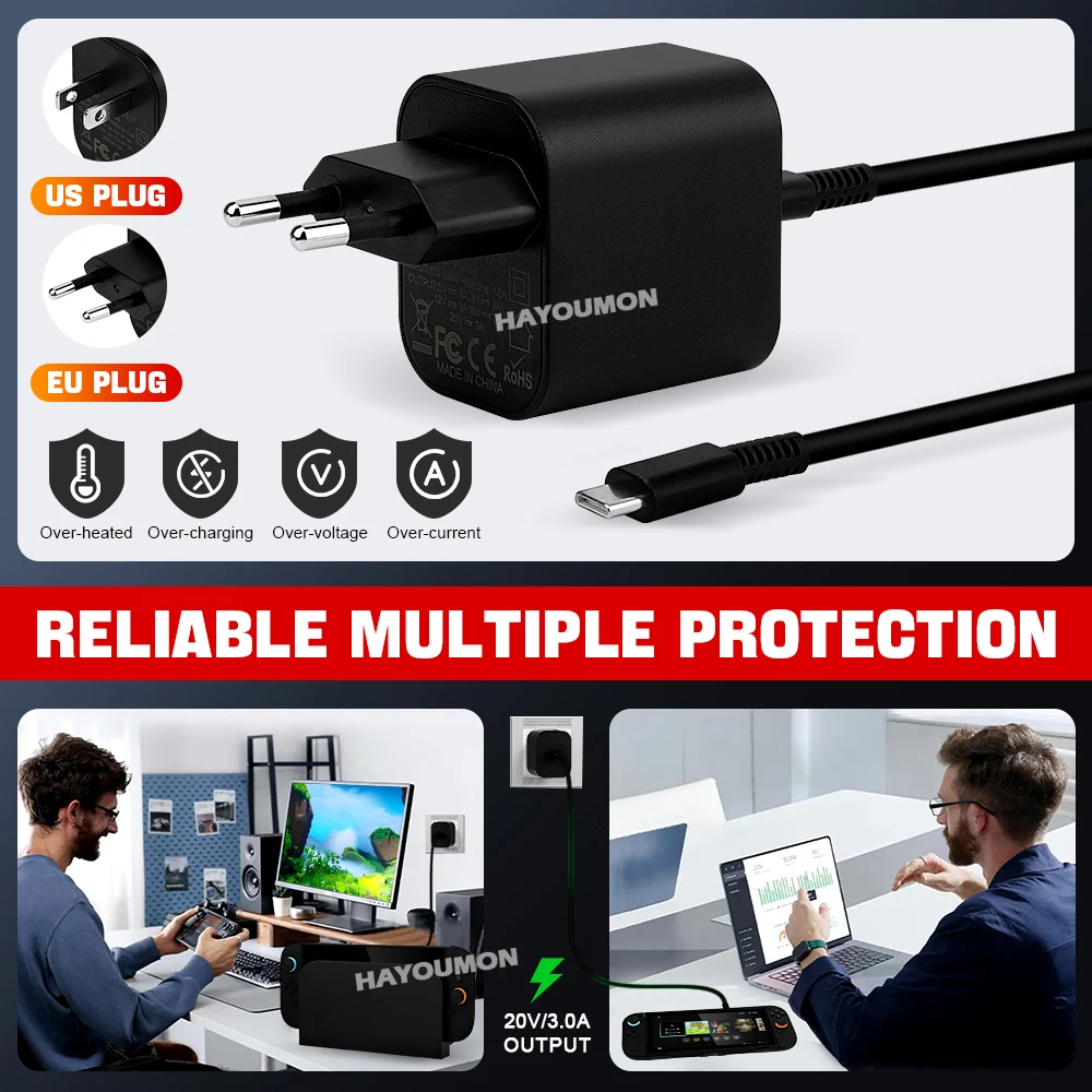 AliExpress New 60W AC Adapter For NS Switch 2 Type C Fast Charger Power Supply Support TV Mode Wall Charger For Switch 2 Game Accessories, view 5