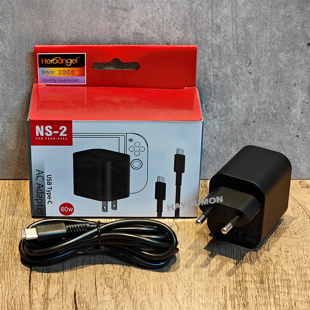 AliExpress New 60W AC Adapter For NS Switch 2 Type C Fast Charger Power Supply Support TV Mode Wall Charger For Switch 2 Game Accessories, view 6
