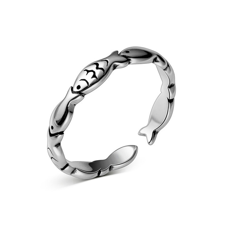 AliExpress Retro Fish Open Ring in 925 Silver, view 5