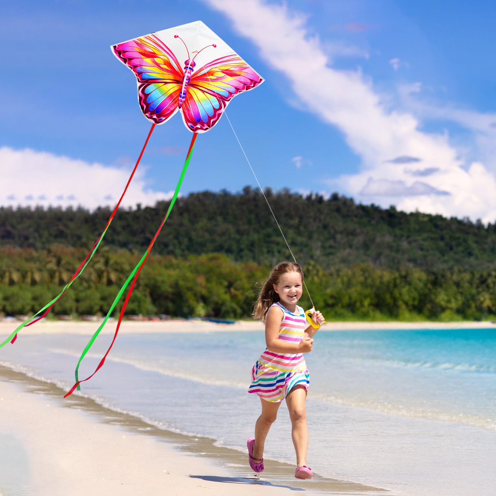 AliExpress New Arrive Outdoor Fun Sports Beautiful butterfly Kite With Handle And String Good Flying, view 3
